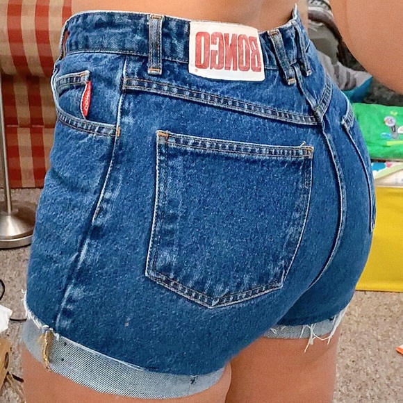 bingo cut off dark wash jeans - Picture 2 of 4